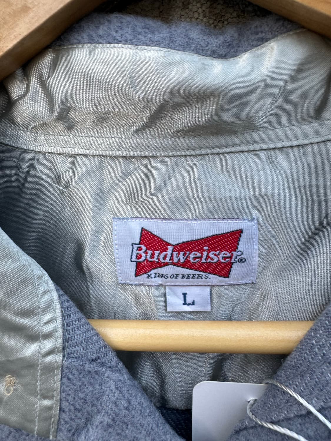 버드와이저 빈티지 투포켓 플란넬 셔츠 그레이 웨스턴 상품이미지4