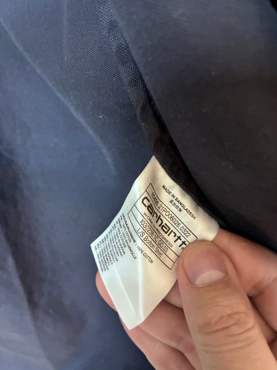 칼하트 윕 네이비 셔츠 상품이미지5