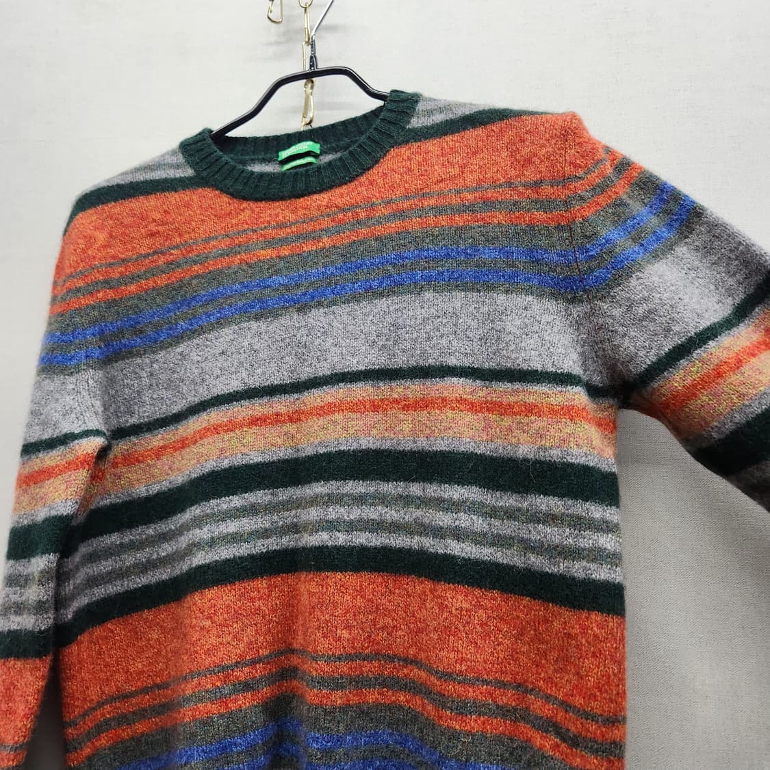 베네통 멀티컬러 스트라이프 니트(퓨어울) M(남여공용) 상품이미지2