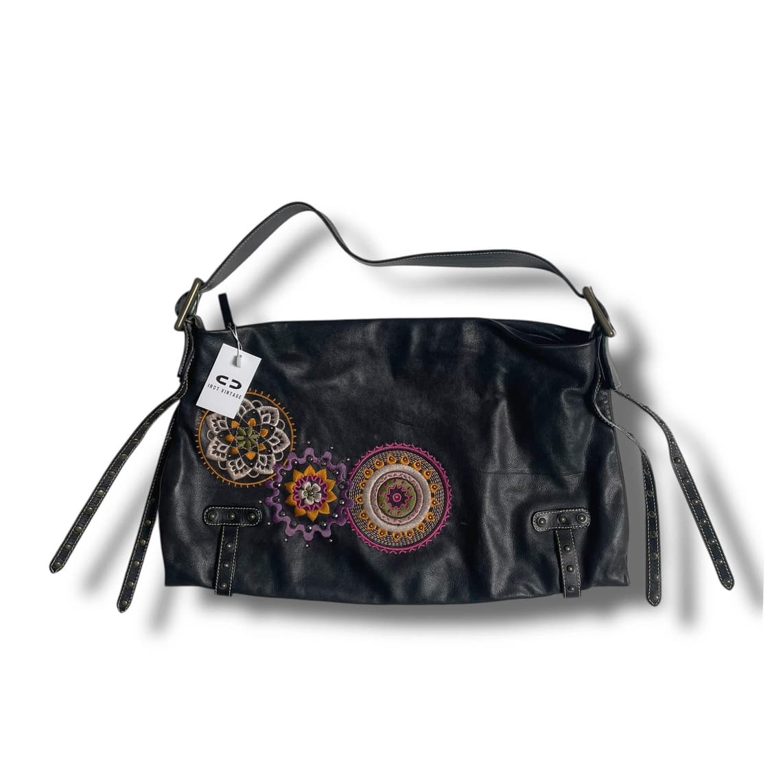 Gianni chiarini 꽃 자수 레더 백 (italy)   상품이미지1