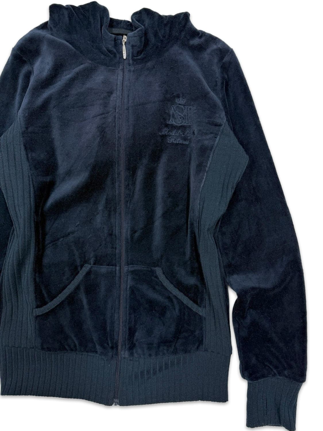 빈티지 네이비 벨뱃 갸루 후드집업 상품이미지2