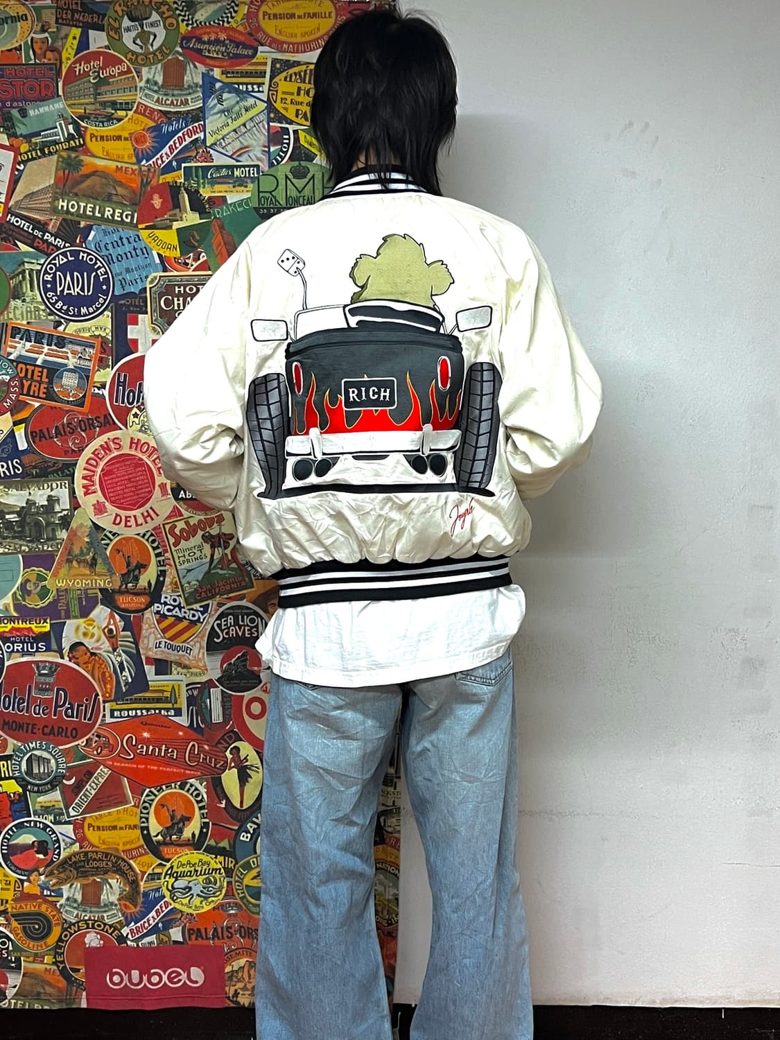 00s 조이리치 아카이브 로스엔젤레스 베어 자수 스타디움 바시티 자켓 S 상품이미지3