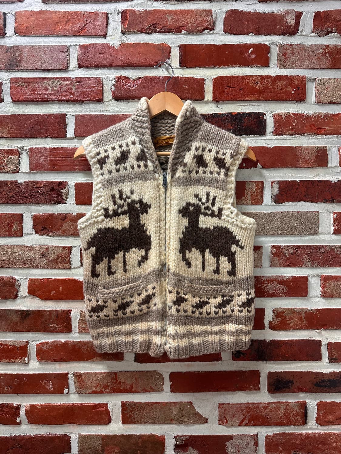 (OS)90s 캐나다 헤비울 코위찬 베스트 상품이미지1