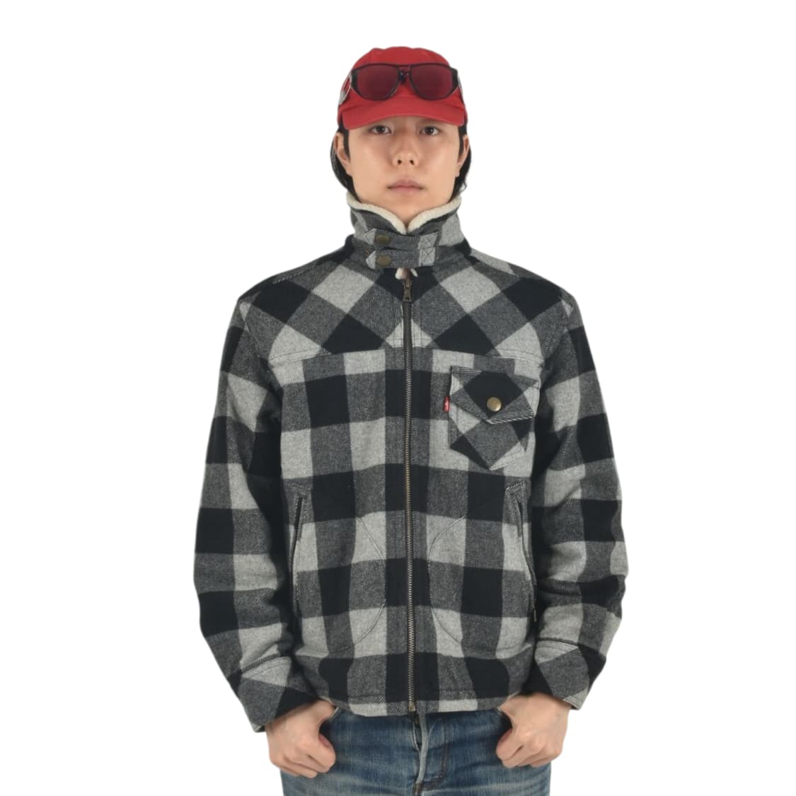 00S 리바이스 체크 웨스턴 트러커 양털 자켓 100 N0397 상품이미지1
