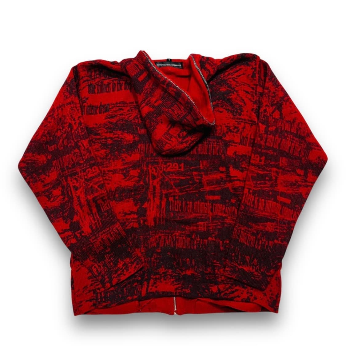 락시크 버닝 쇼 다크 블러드 빈티지 니트 후디 집업 상품이미지3