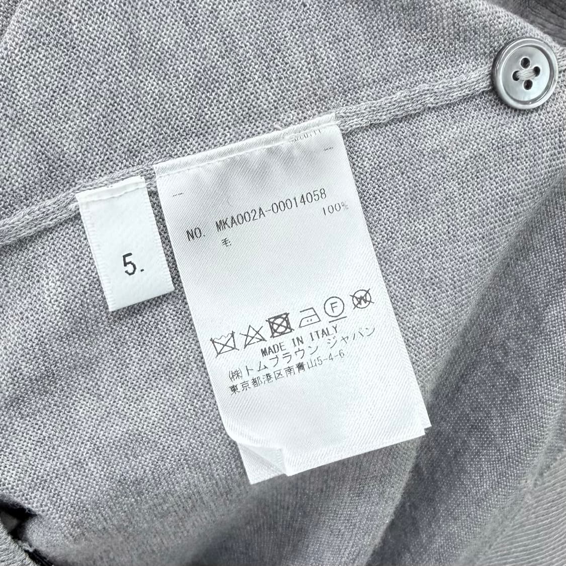 [S+급/5] 톰브라운 사선완장 메리노 울 니트 그레이 상품이미지7