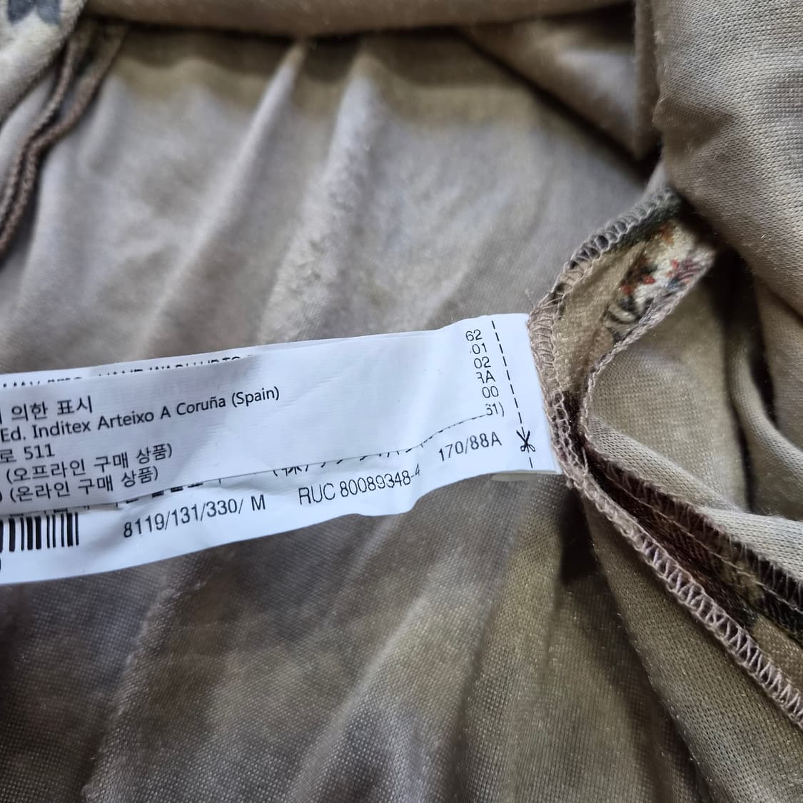 M) ZARA 자라 플라워 패턴 벨로아 원피스 벨벳 원피스 상품이미지7