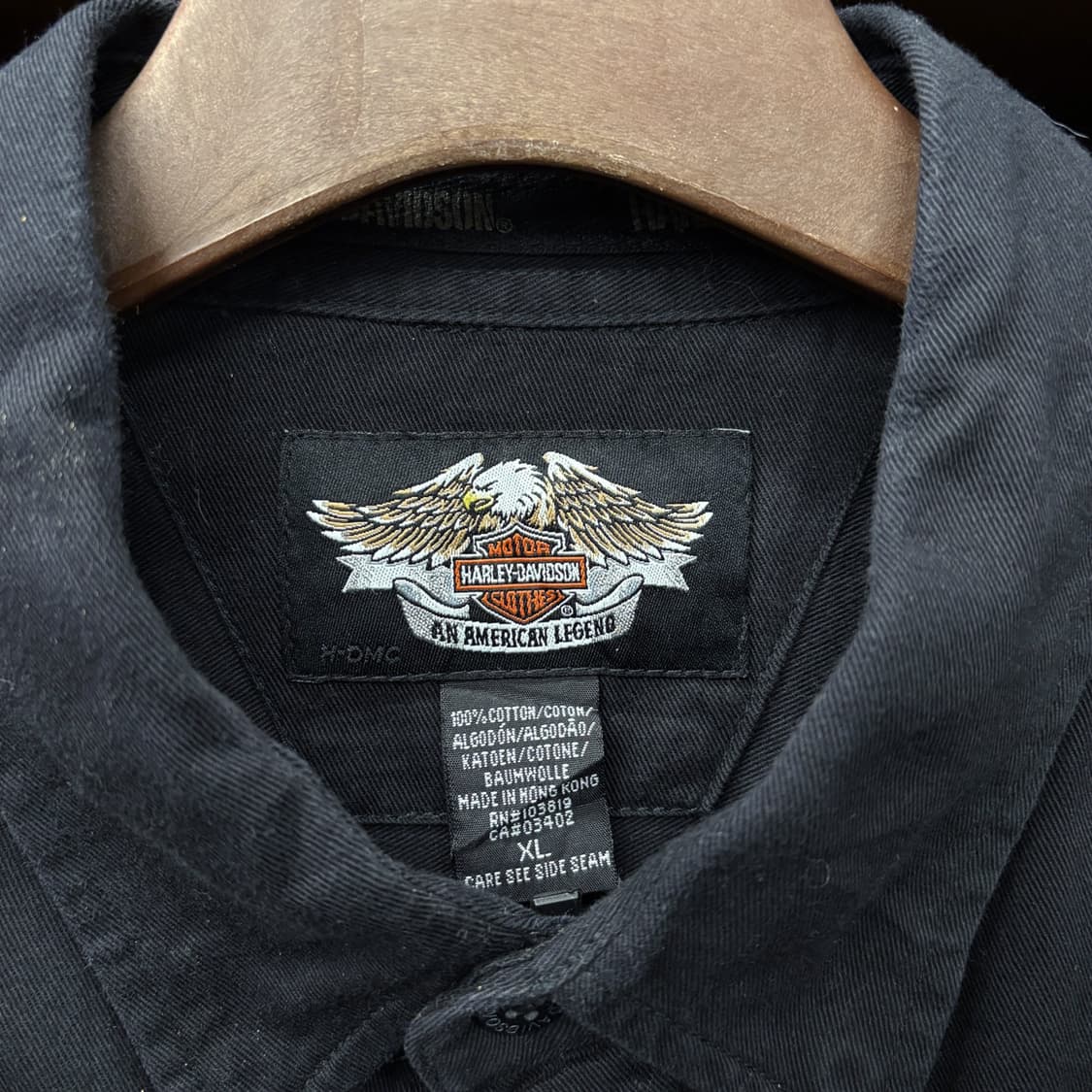 00s 할리데이비슨 스펠아웃 스트링 플랩포켓 모터바이크 셔츠  N275 상품이미지6