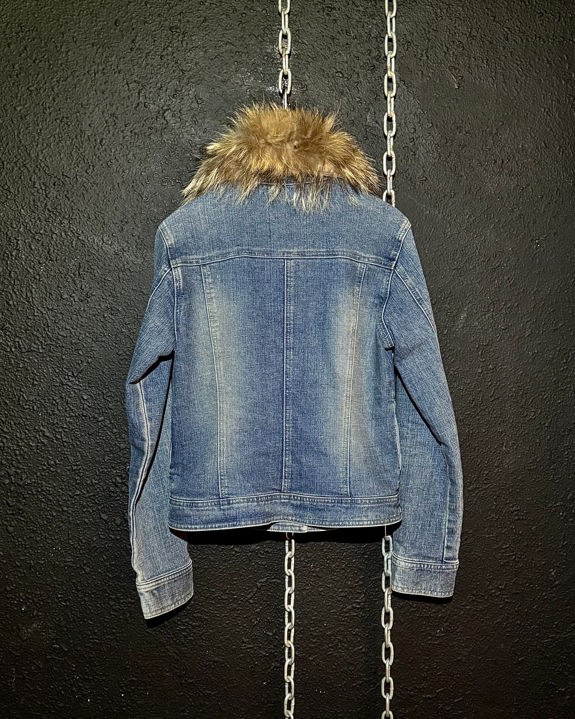 Denim Fur Collar Jacket – Light Wash  상품이미지5