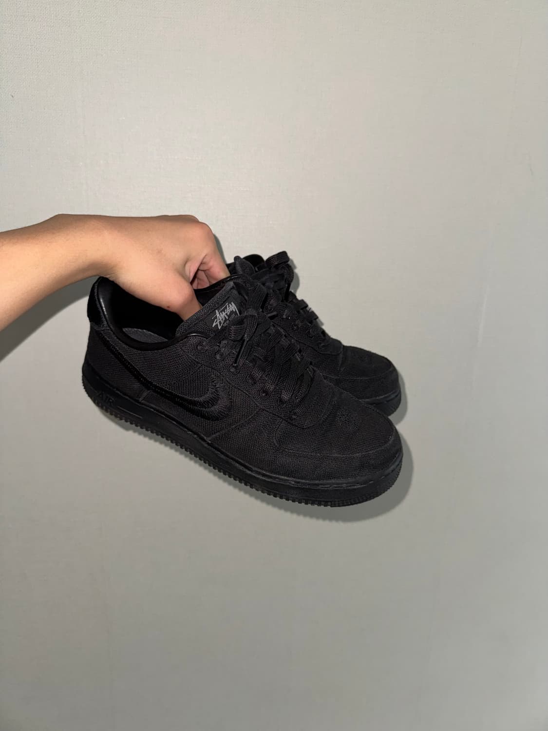 나이키 x 스투시 에어포스 1 로우 트리플 블랙 265 상품이미지1