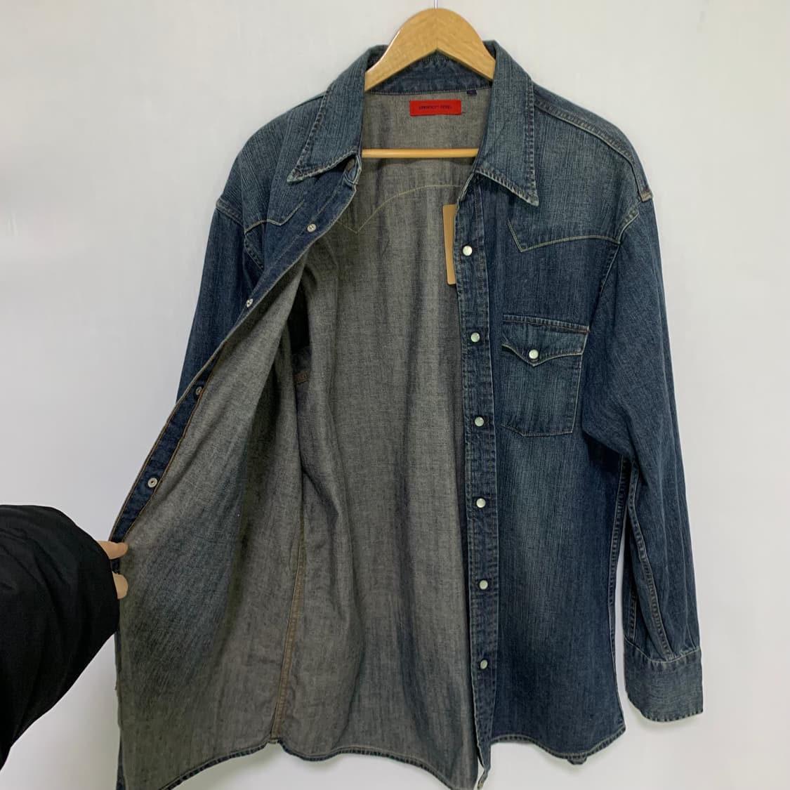 에드윈 버튼 워싱 데님 셔츠 남녀공용 y2k 웨스턴빈티지 00s 스트릿 상품이미지8