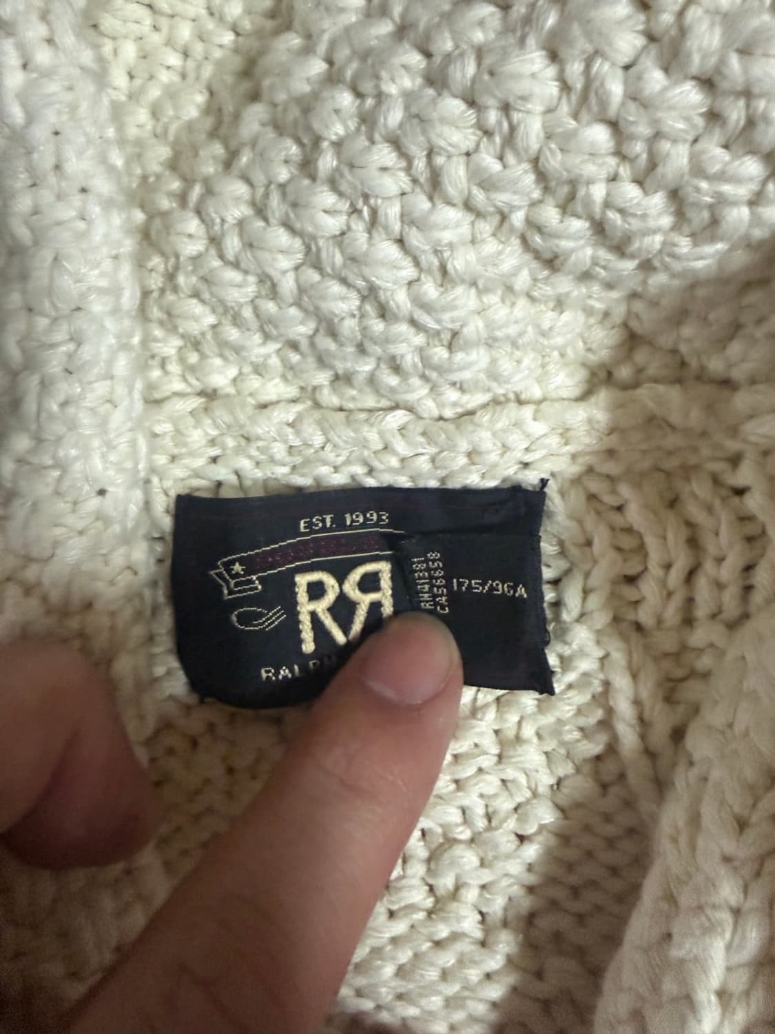 RRL 실크 혼방 아란 숄 칼라 가디건 (1회 실착) 상품이미지3