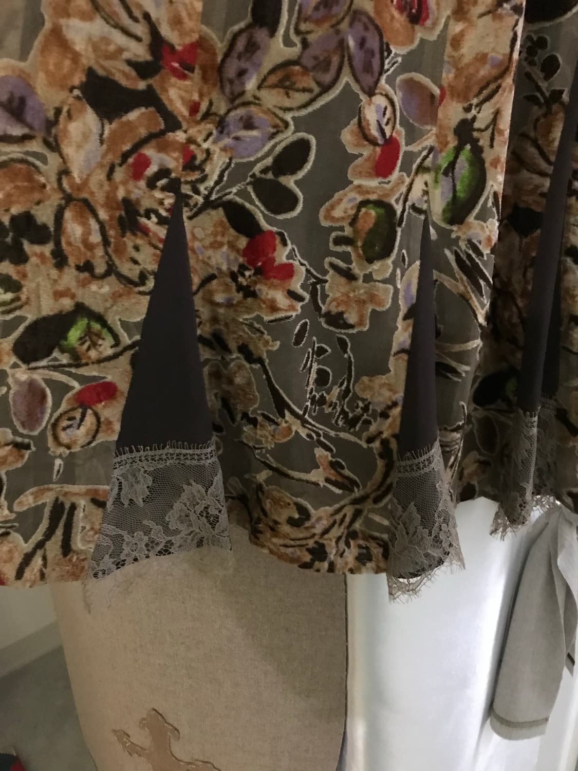 vintage velvet pattern lace skirt  상품이미지9