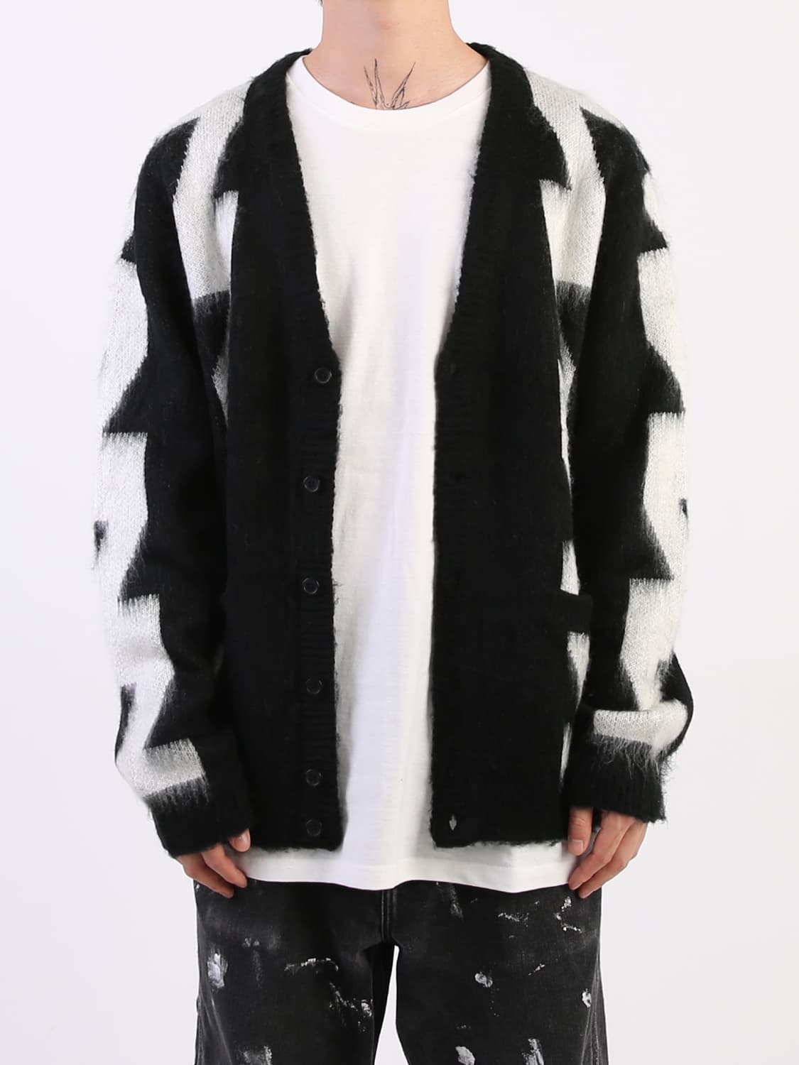 오베이 덱스터 가디건 DEXTER CARDIGAN BLACK MULTI 상품이미지3