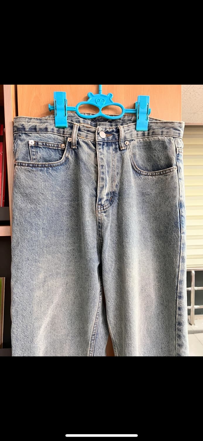 (M) 트릴리온 워싱 와이드 데님 팬츠 (BEIGE BLUE) 상품이미지3