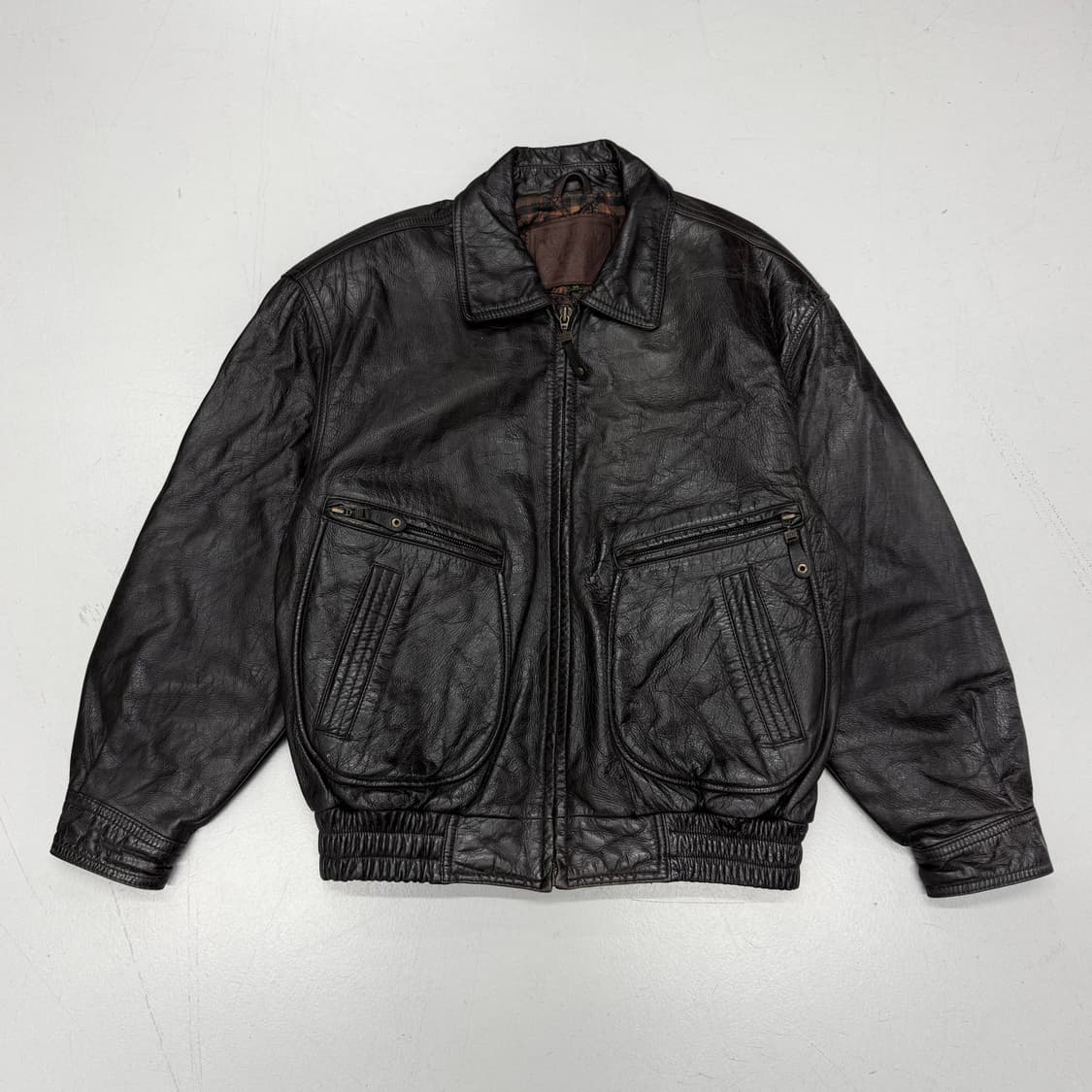 The Hunt 카우레더 소가죽 봄버 가죽자켓 상품이미지2