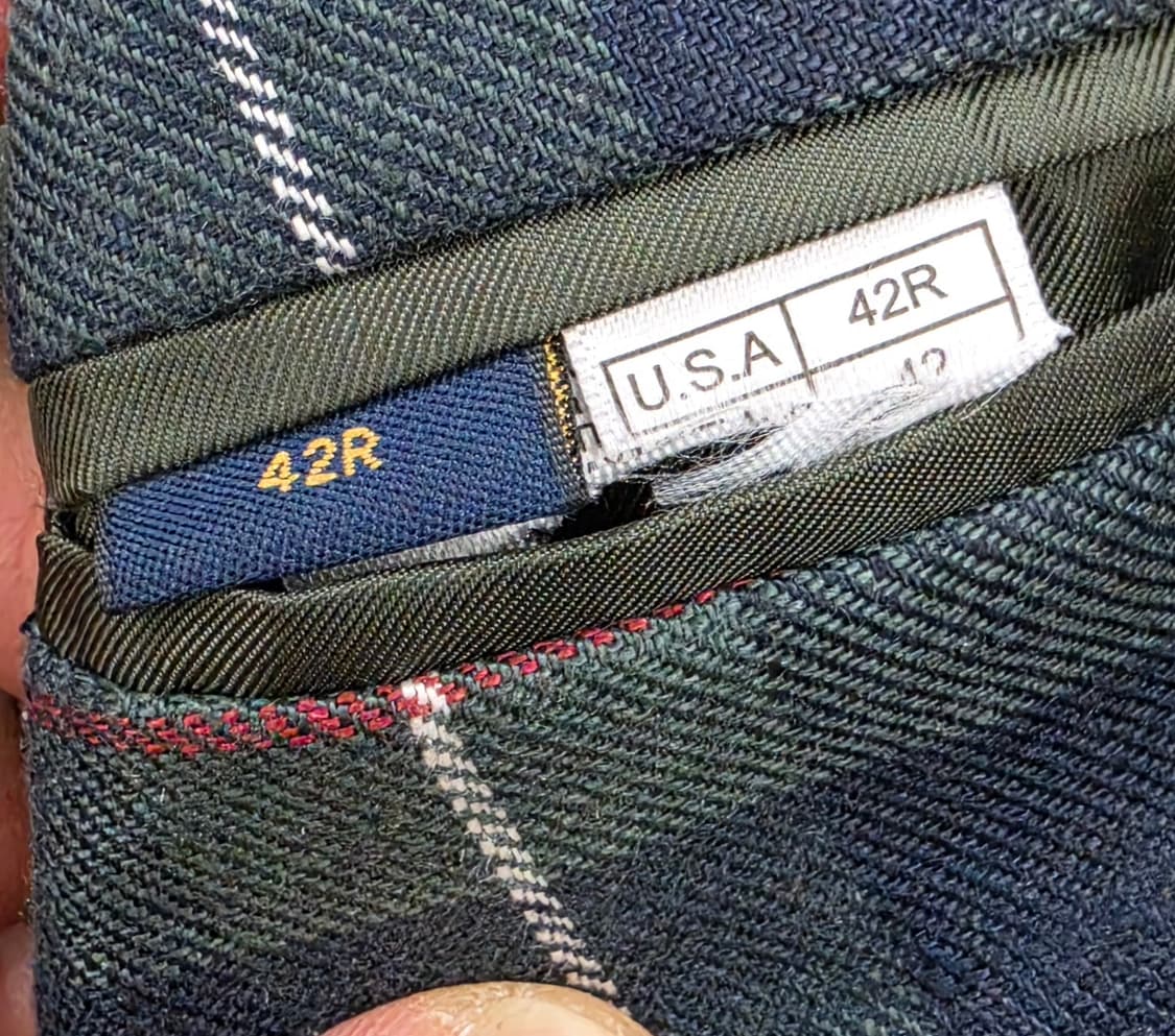 [새상품/최종할인] 브룩스 브라더스 그린체크 린넨 2버튼 자켓42R 상품이미지3