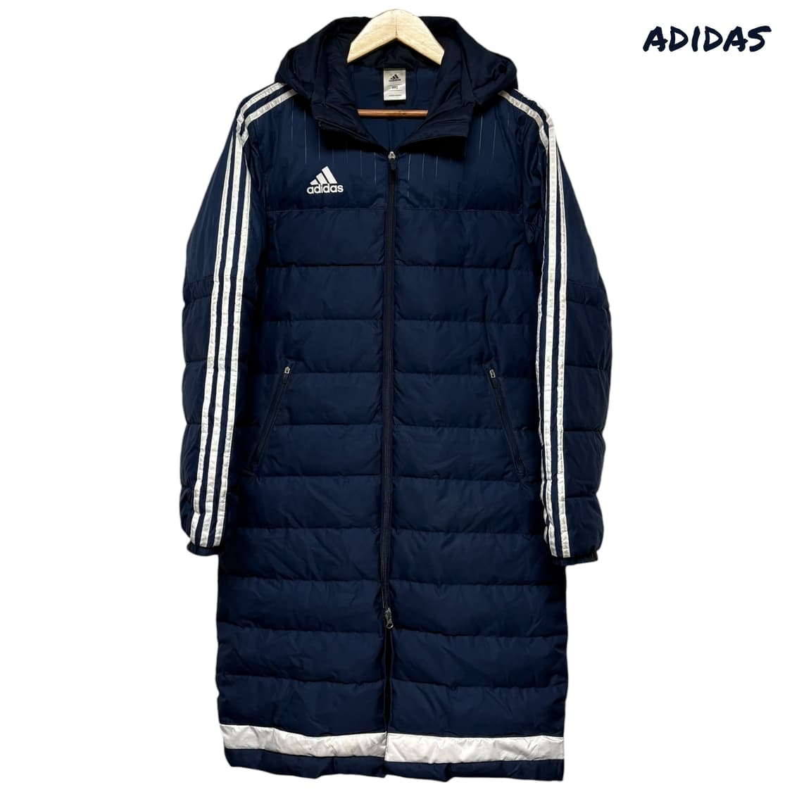 3739 아디다스 네이비 오리털 덕다운 롱패딩 상품이미지1