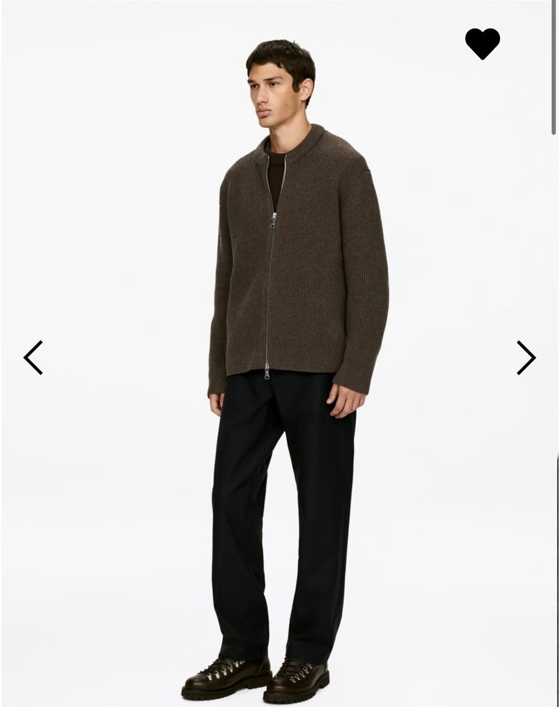 아르켓 남성 나티바 울 투웨이 지퍼 가디건 L 새상품 상품이미지3