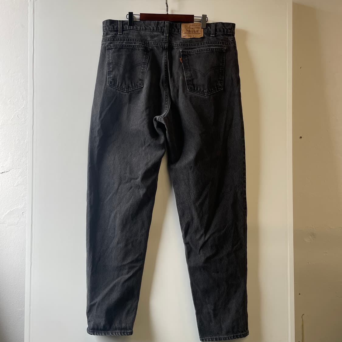 90s 리바이스550 흑청데님팬츠 USA 상품이미지6
