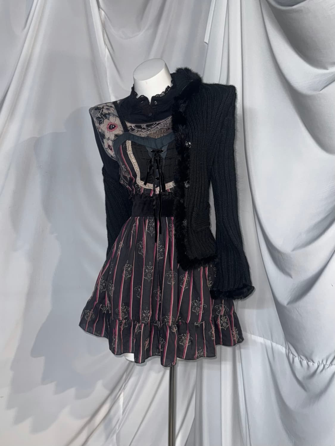 엑시즈팜 무채색 오리엔탈 블랙 고스고딕 코디세트 상품이미지9