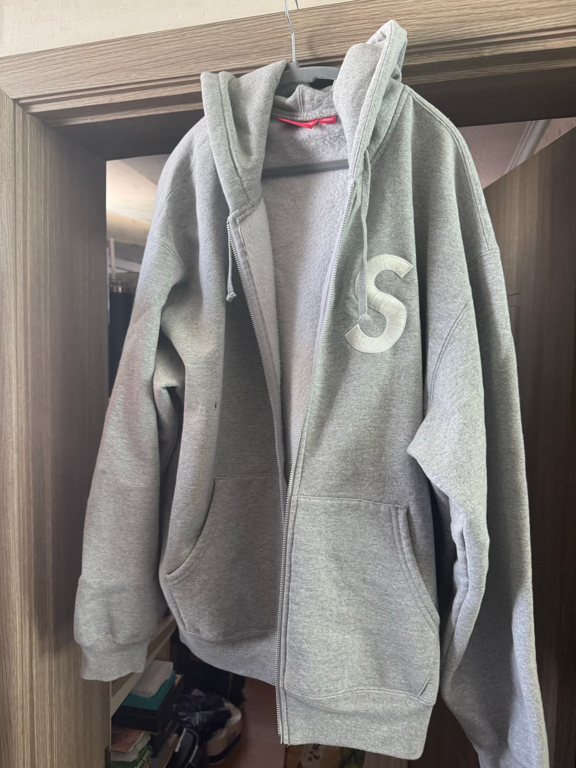 슈프림 S로고 후드집업 그레이 XL 상품이미지1