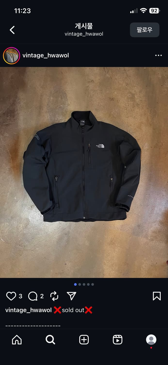 100 노스페이스 블랙 바람막이 집업 자켓 상품이미지1