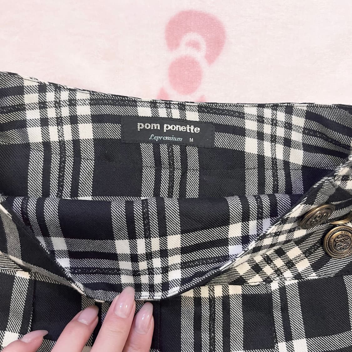 POM PONETTE 오네 갸루 체크 스커트 상품이미지5