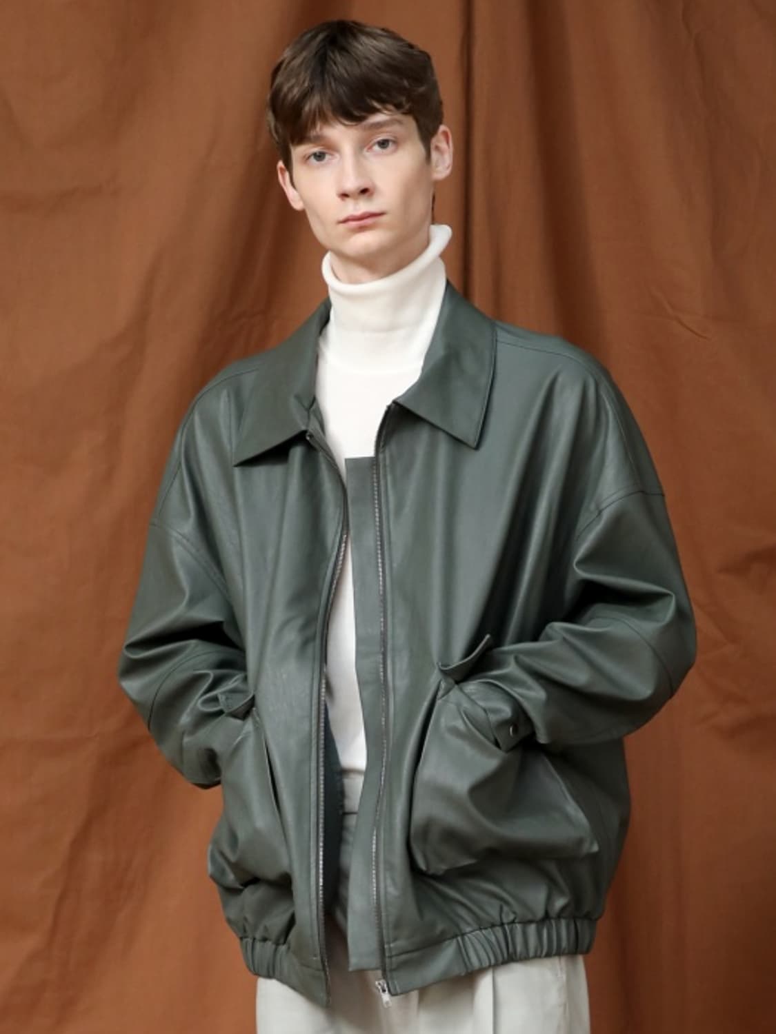 제너럴 아이디어 오버핏 가죽자켓 점퍼 남성M 상품이미지8