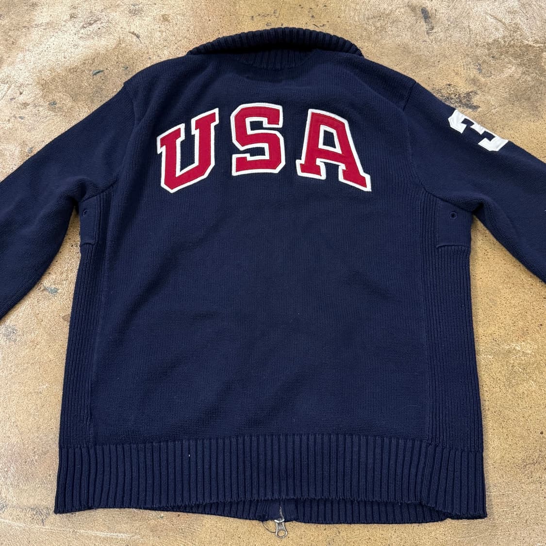 폴로 랄프로렌 네이비 빅포니 usa 니트 집업 상품이미지5