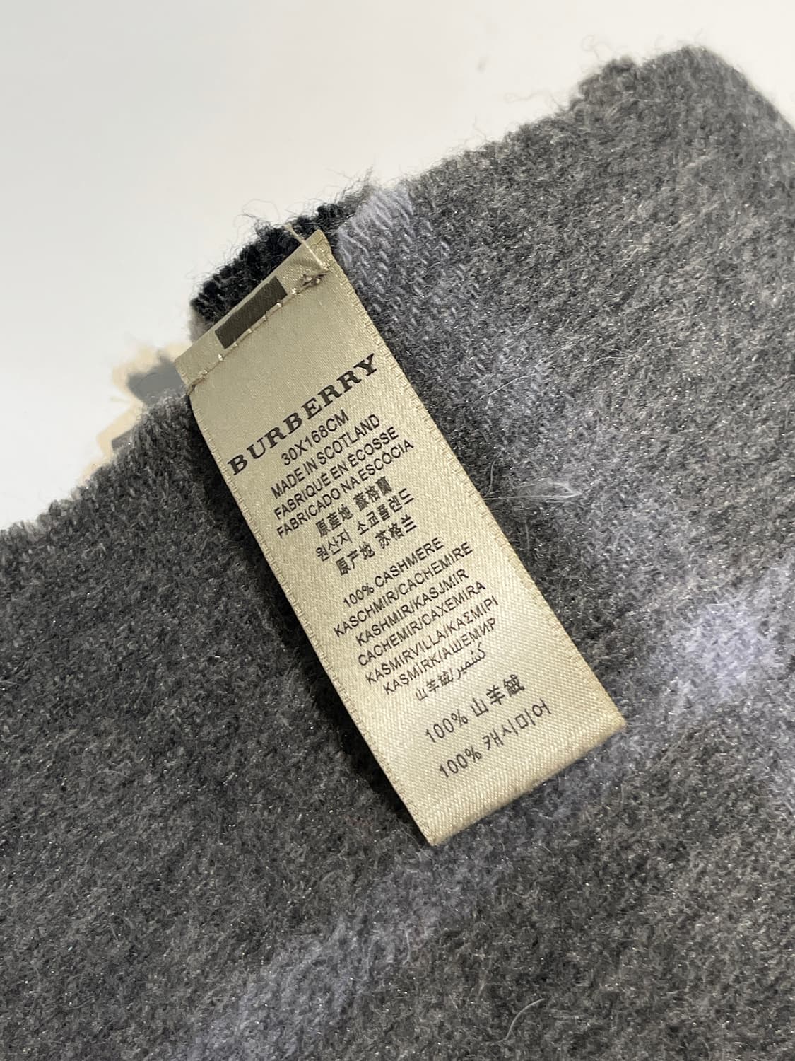 버버리 자이언트 체크 스코틀랜드 100% 캐시미어 목도리 A1535 상품이미지7