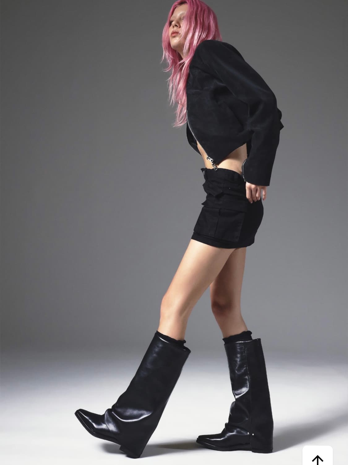 Leather Leg Warmer long boots black 상품이미지2