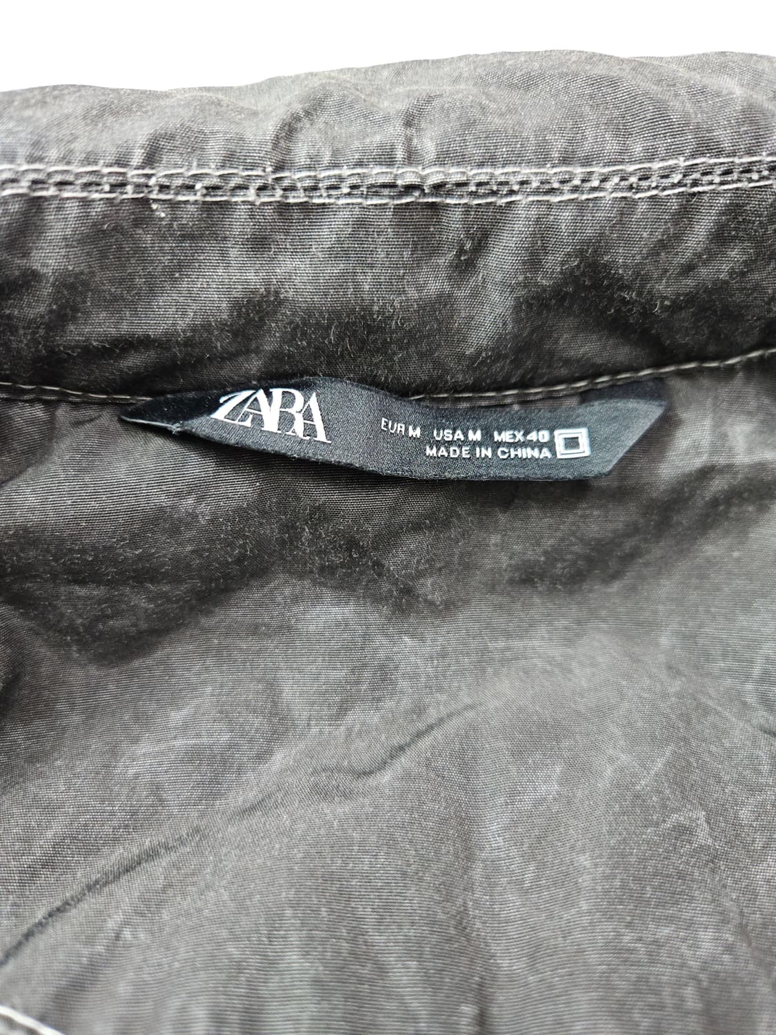 ZARA 자라 워싱 가먼트다잉 누빔자켓 워크 봄버 M 상품이미지4