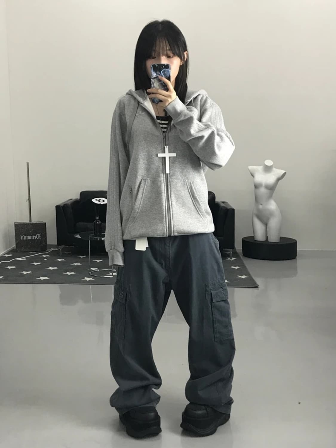 아디다스 그레이 후드집업 상품이미지1