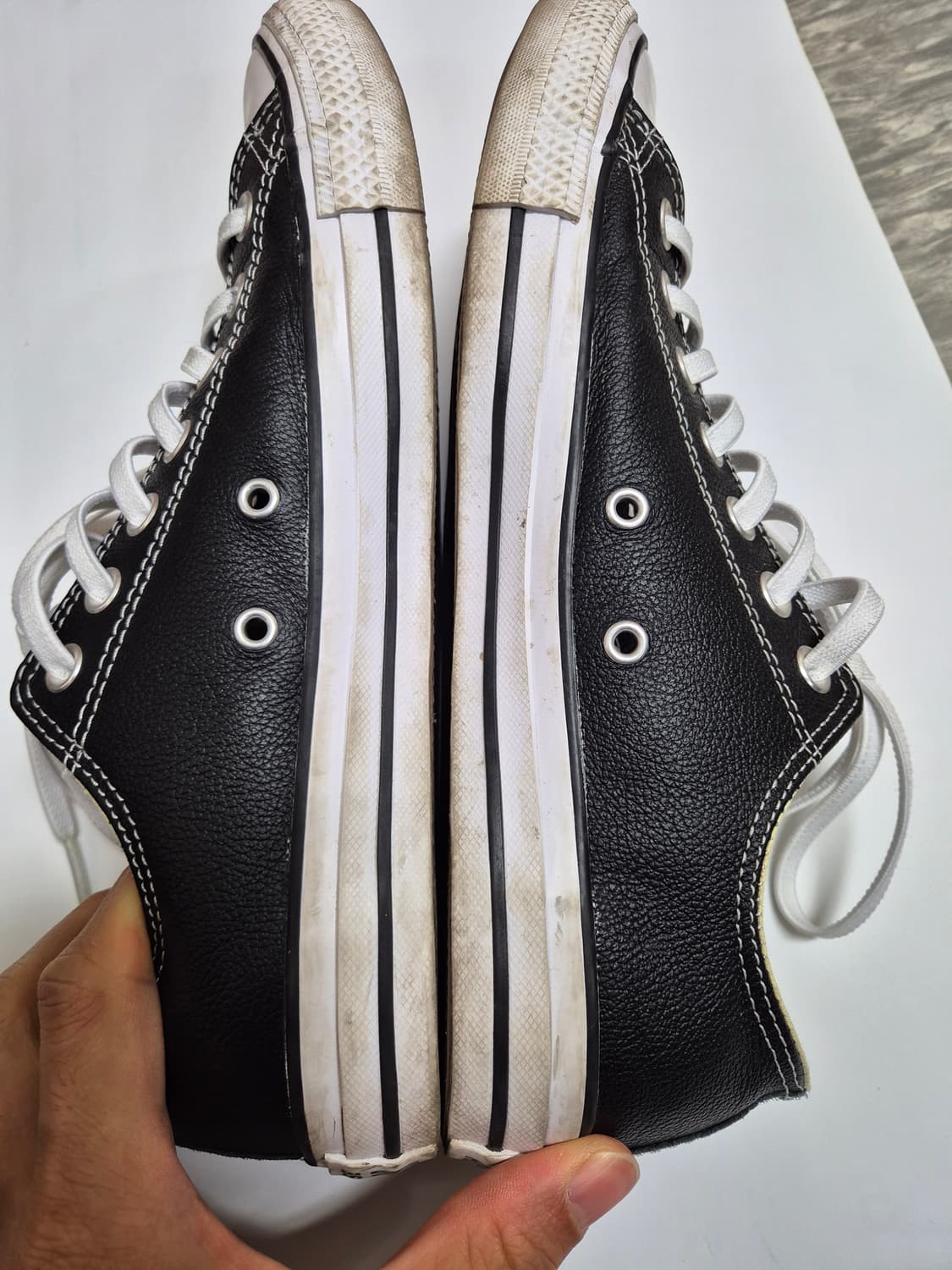 [270] 컨버스 올스타 척테일러 레더 블랙 로우 상품이미지4