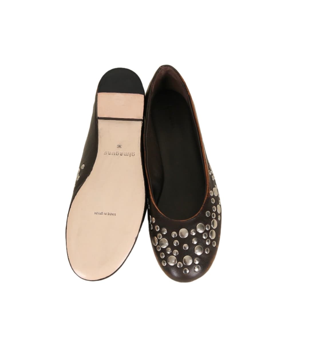 기마구아스 발레리나 플랫슈즈 스터드 브라운 38 상품이미지3