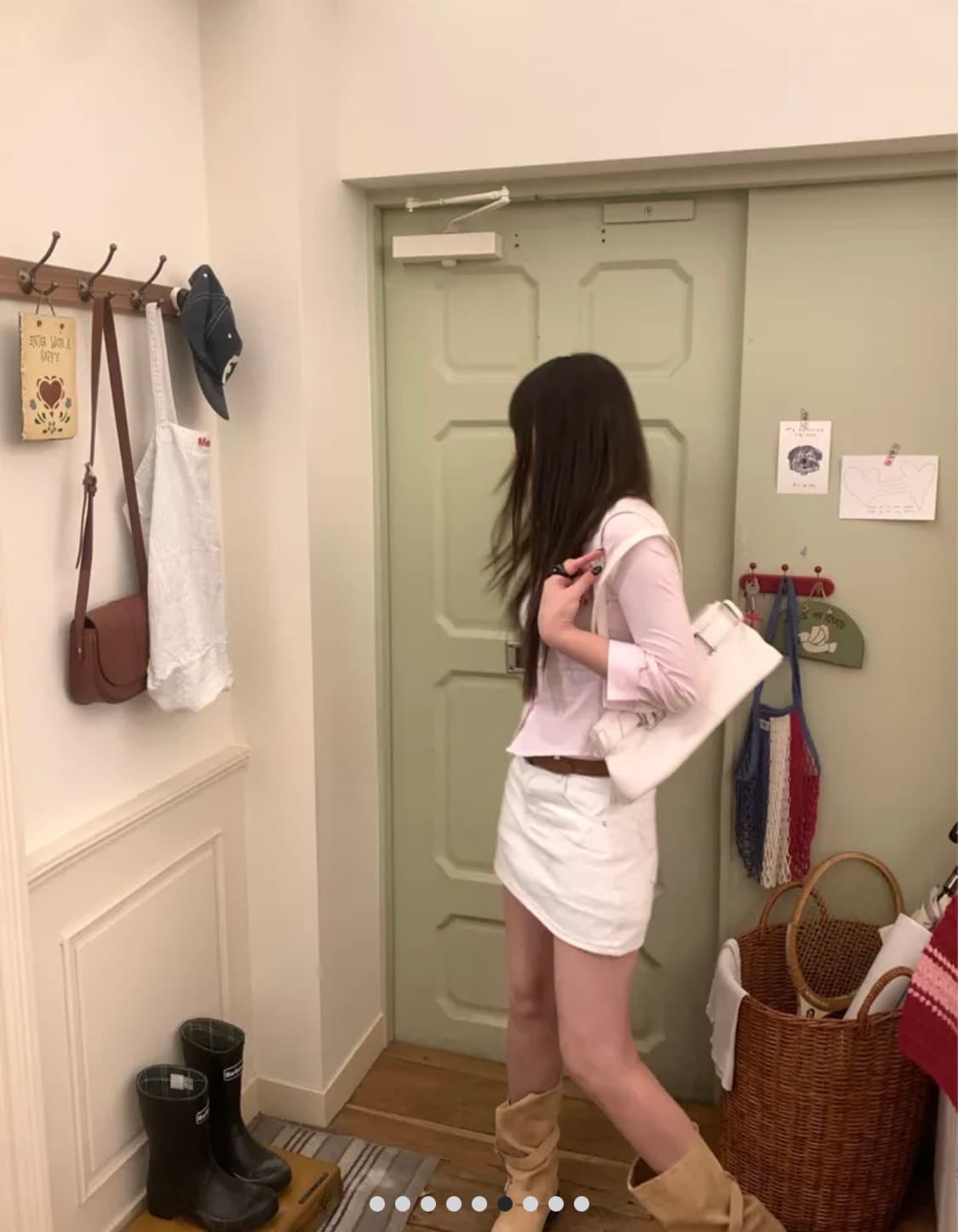 하이원스 스트라이프 셔츠 핑크 상품이미지1