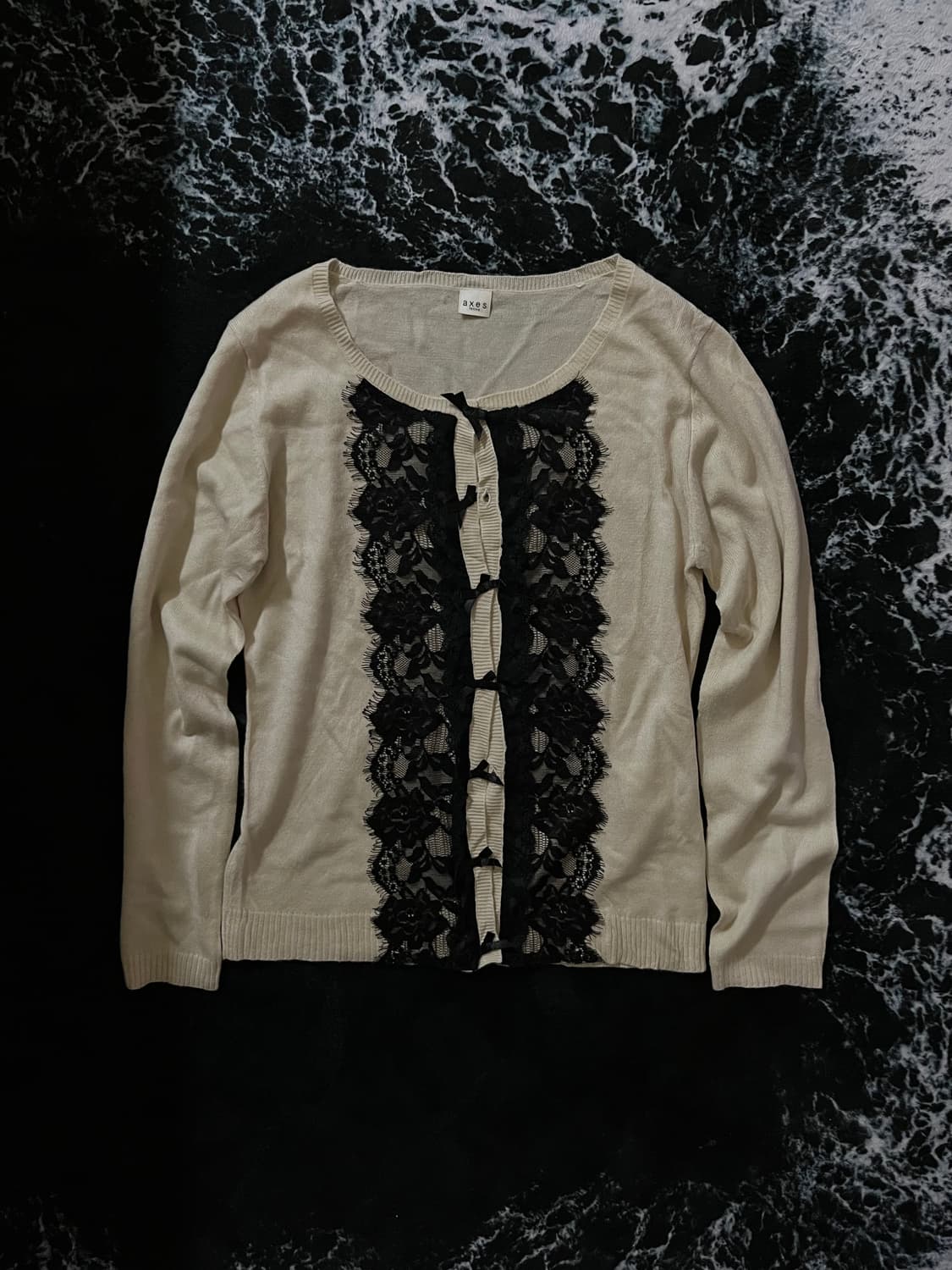 엑시즈팜 레이스 니트가디건 상품이미지1