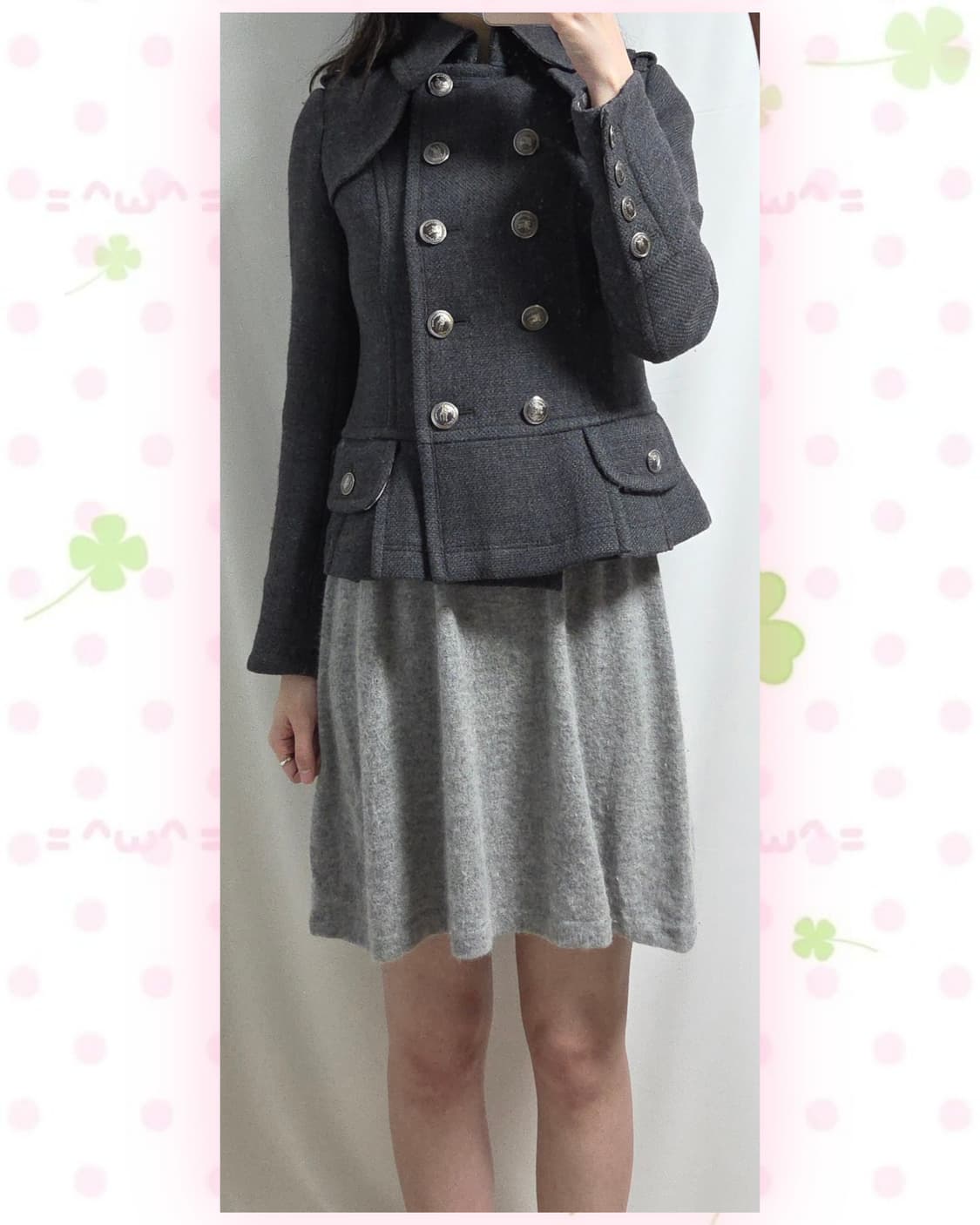 버버리 블루라벨 차콜 숏코트 상품이미지1