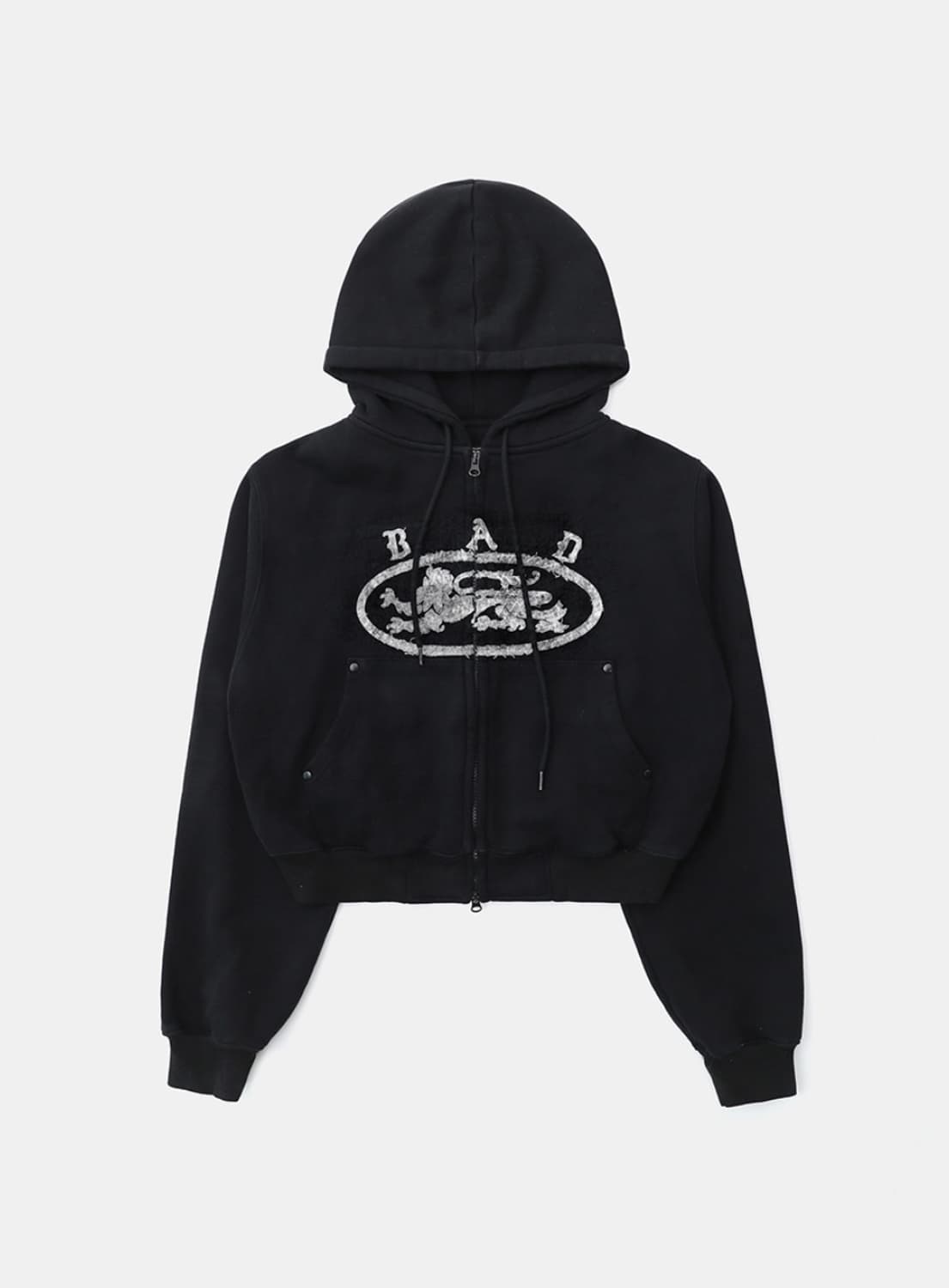 (오늘만 판매) (택O) 배드블러드 라이온 패치 후드집업 (블랙) (m) 상품이미지2