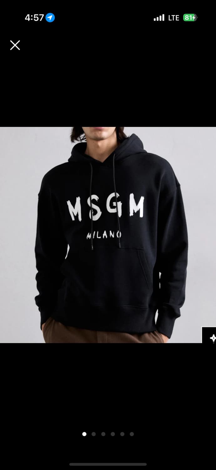 (새상품) MSGM 포켓 후드티 블랙 상품이미지1