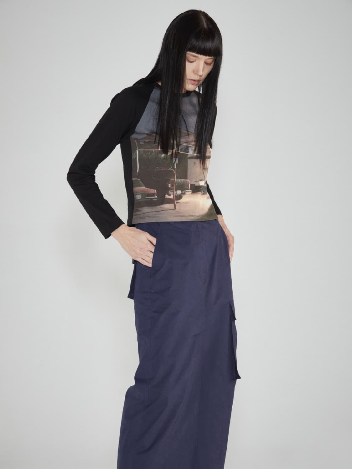 쓰리투에이티 Printed Reglan T-Shirt 상품이미지3