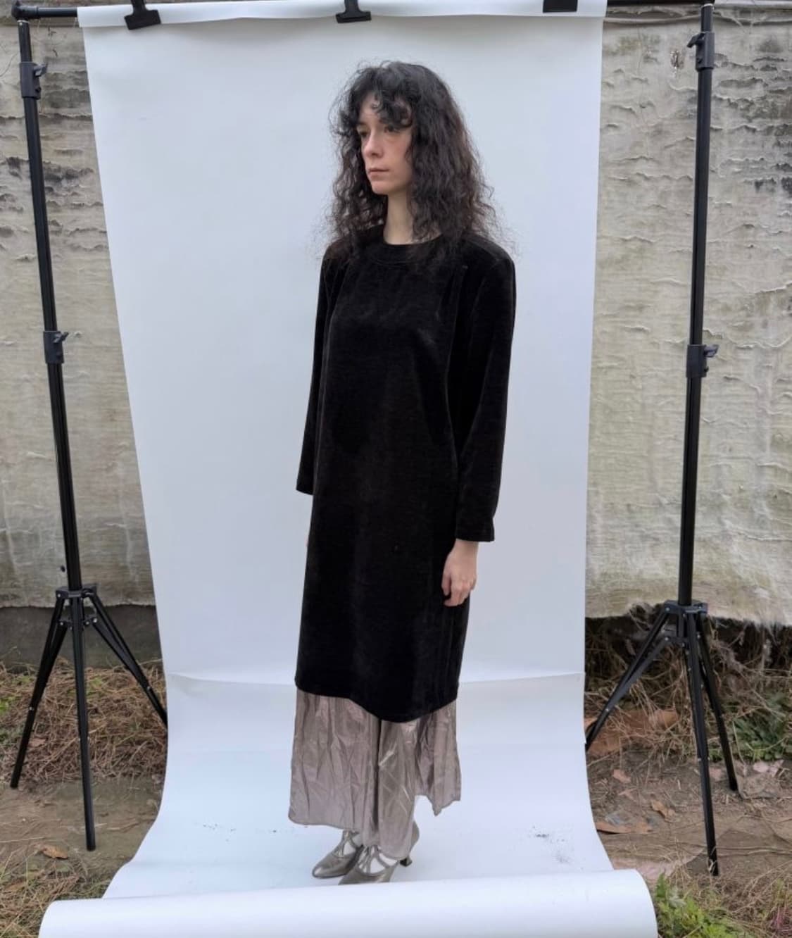 Eonts 에옹쓰 벨벳 원피스 velevt flat dress 상품이미지7