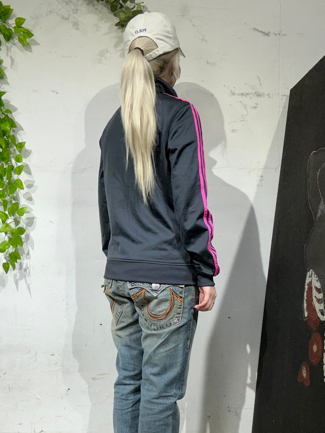 아디다스 네이비 블랙 핑크 삼선 트랙탑 져지 L 상품이미지3