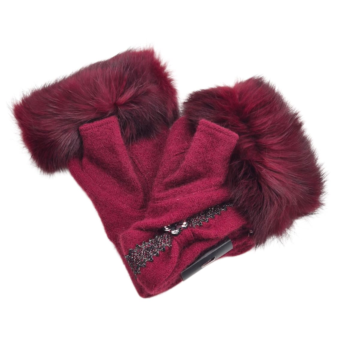 02s 한정 안나수이 핑거리스 레이스 나비 울 장갑 상품이미지5