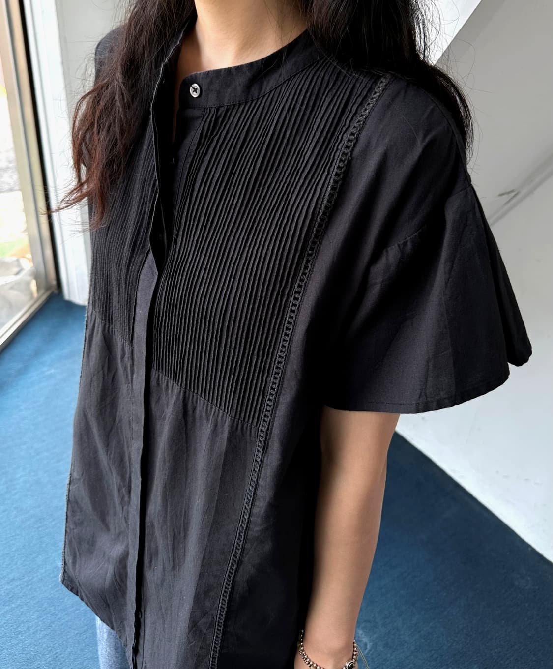 Natural cotton design loose shirt top 상품이미지2