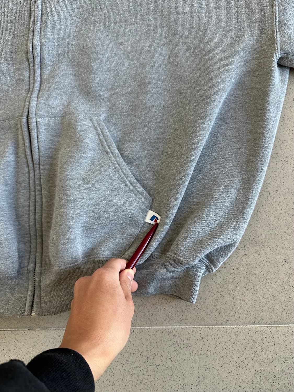 00s 빈티지 러셀 후드집업 그레이 XL 상품이미지3