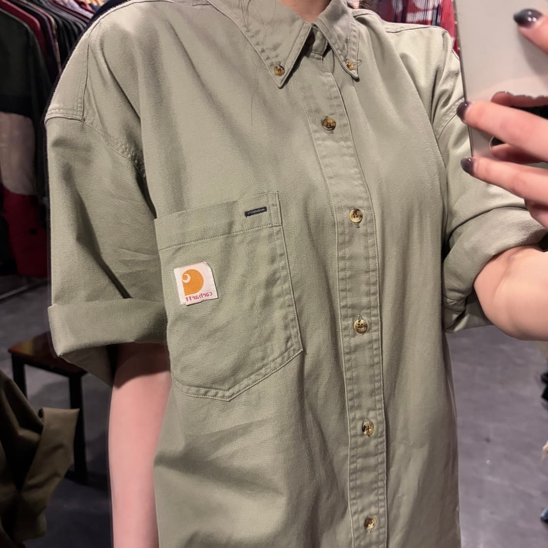 [IM] Carhartt 칼하트 반팔 셔츠 카키 상품이미지3