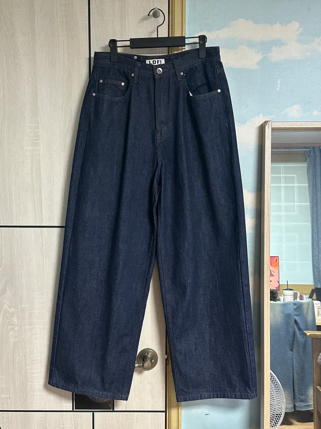 (M) 로파이 제플린 맥스 와이드 데님 팬츠 (인디고 블루) 상품이미지2