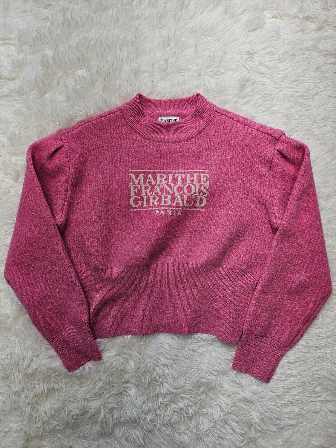 마리떼 프랑소와 저버 핑크 니트 크롭탑 S 상품이미지1